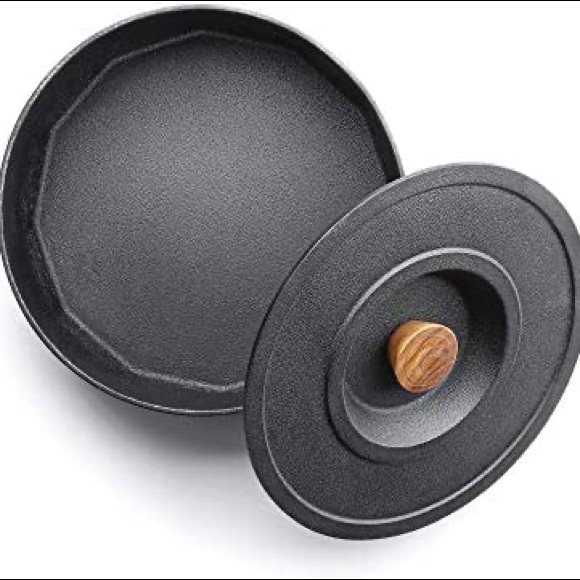 Outset Cast Iron Multi-Purpose Pot, Tortilla and Pancake Warmer with Lid 3 Quart - Picture 2 of 9